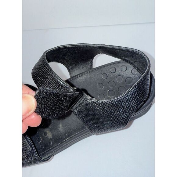 Vionic Raz Metallic Sandals Wedge Comfort Casual Adjustable Straps Black Size 9 - Picture 15 of 16